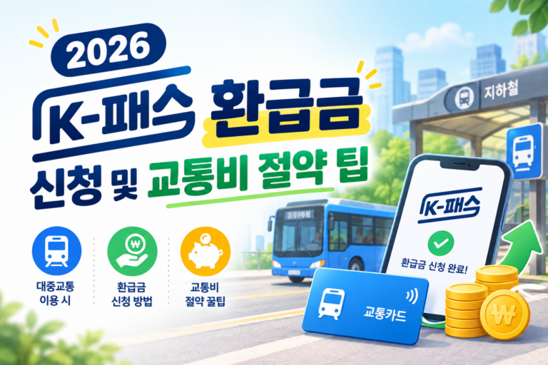 2026 k-패스 환급금 신청 및 교통비 절약 팁