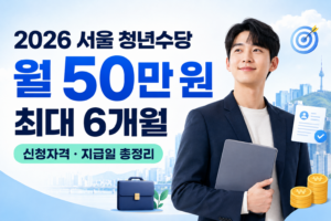 2026 서울 청년수당 월 50만 원 최대 6개월 신청자격 및 지급일