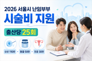2026 서울시 난임부부 시술비 지원｜25회·지원금·건강보험 기준