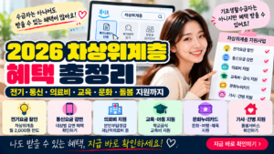 2026 차상위계층 혜택 총정리|통신비·전기요금·의료비·문화비 지원 3 2026 차상위계층 혜택 총정리|전기·통신·의료비·교육·문화 지원