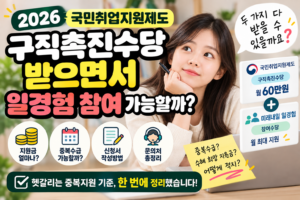 2026 국취제 구직촉진수당 받으면서 일경험 참여 가능할까? 중복수급 기준 1 2026 국민취업지원제도 중복수급 총정리