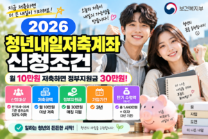 2026 청년내일저축계좌 신청조건｜월 10만원 저축하면 정부지원금 30만원