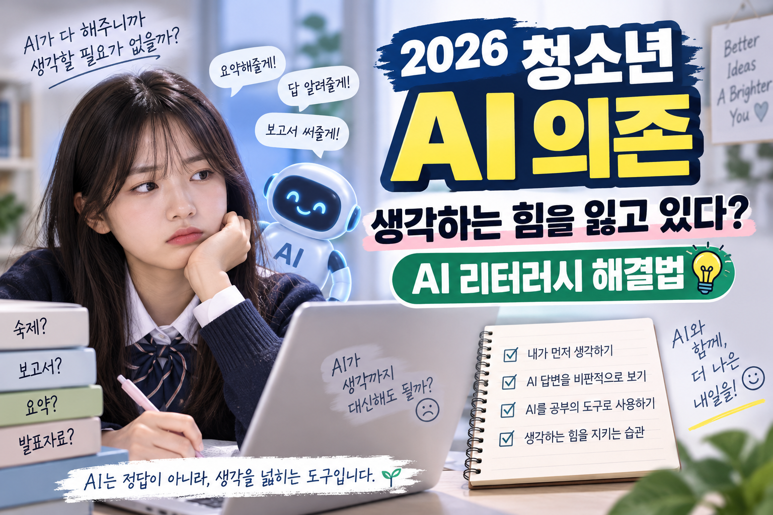 2026 청소년 AI 의존 문제|생각하는 힘을 잃지 않는 AI 리터러시 교육법 1 2026 청소년 AI 의존 문제|생각하는 힘을 잃지 않는 AI 리터러시 교육법