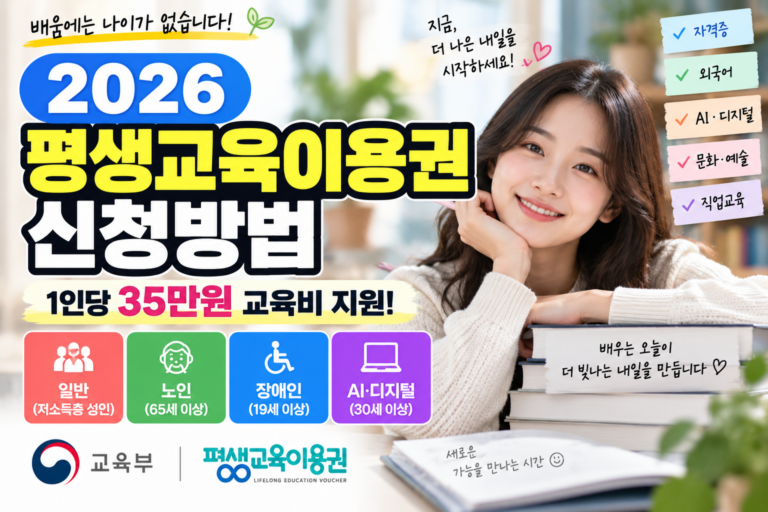 2026 평생교육이용권 신청방법｜지원대상·사용처·지원금 35만원