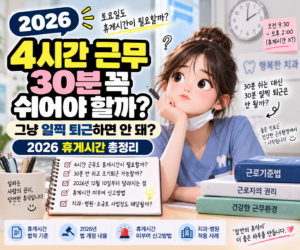 2026 4시간 근무 휴게시간 30분 의무일까? 조기퇴근·미부여 신고방법