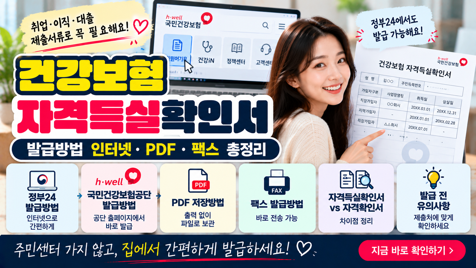 건강보험 자격득실확인서 발급방법|인터넷·PDF·팩스 발급 총정리 1 건강보험 자격득실확인서 발급방법|인터넷·PDF·팩스 발급 총정리