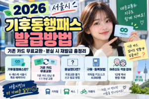 2026 기후동행패스 발급방법｜기존 기후동행카드 무료교환·분실 시 재발급 총정리