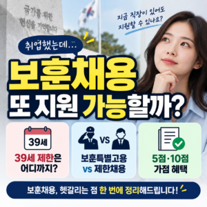 보훈채용 취업해도 다시 지원할 수 있을까? 보훈특별고용·제한채용·39세 기준 11 보훈채용 취업해도 다시 지원할 수 있을까? 보훈특별고용·제한채용·39세 기준