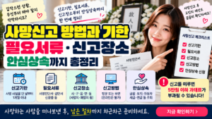 사망신고 방법과 기한｜필요서류·신고장소·안심상속까지 총정리