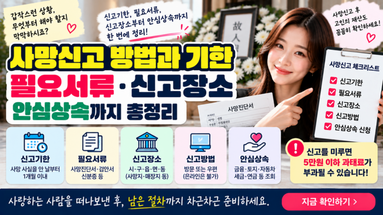 사망신고 방법과 기한|필요서류·신고장소·안심상속까지 총정리 3 사망신고 방법과 기한|필요서류·신고장소·안심상속까지 총정리