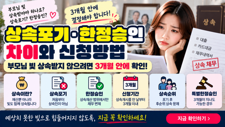 상속포기·한정승인 차이|부모님 빚 상속받지 않으려면 3개월 안에 확인 7 상속포기·한정승인 차이|부모님 빚 상속받지 않으려면 3개월 안에 확인