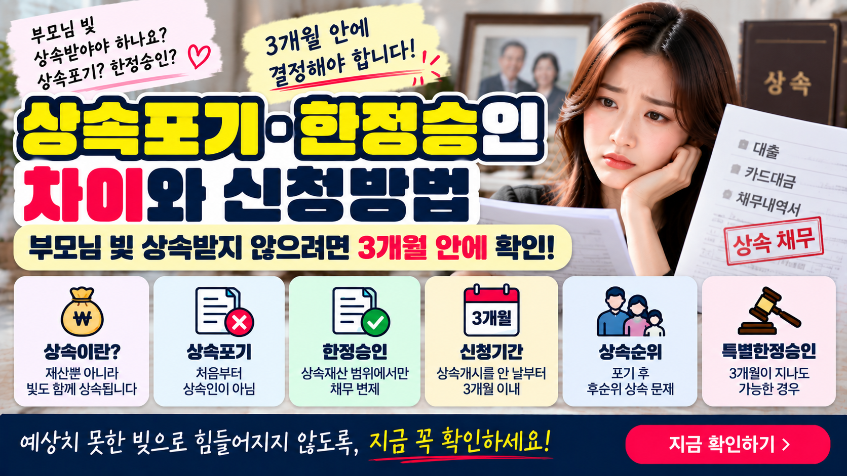 상속포기·한정승인 차이|부모님 빚 상속받지 않으려면 3개월 안에 확인 1 상속포기·한정승인 차이|부모님 빚 상속받지 않으려면 3개월 안에 확인