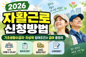 2026 자활근로 신청방법｜기초생활수급자·차상위 참여조건과 급여 총정리