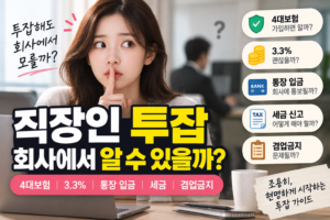 직장인 투잡 회사에서 알 수 있을까? 4대보험·3.3%·통장 입금 총정리