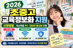 초중고 교육정보화 지원 신청방법｜저소득층 PC·인터넷 통신비 지원
