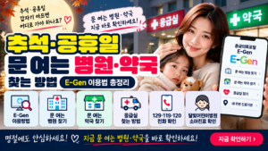 추석·공휴일 문 여는 병원·약국 찾는 방법｜E-Gen 이용법