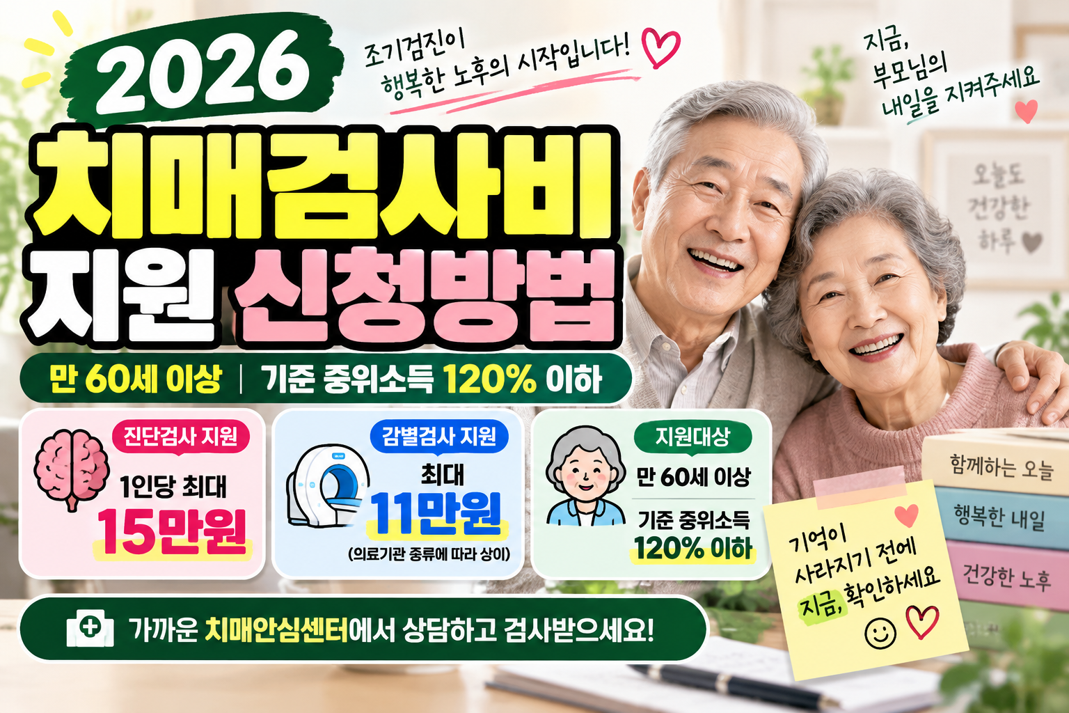 치매검사비 지원 신청방법｜치매 진단·감별검사 비용 지원 대상