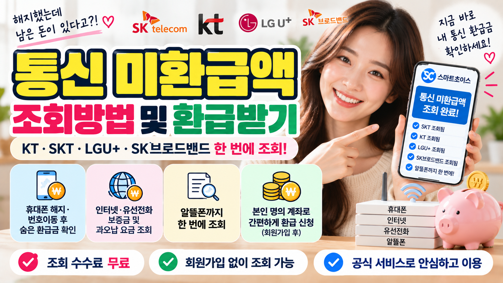 통신 미환급액 조회방법|KT·SKT·LGU+ 과오납 요금 환급받기 1 통신 미환급액 한눈에 조회하기