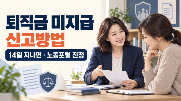 퇴직금 미지급 신고방법 14일 지나면 노동포털 진정