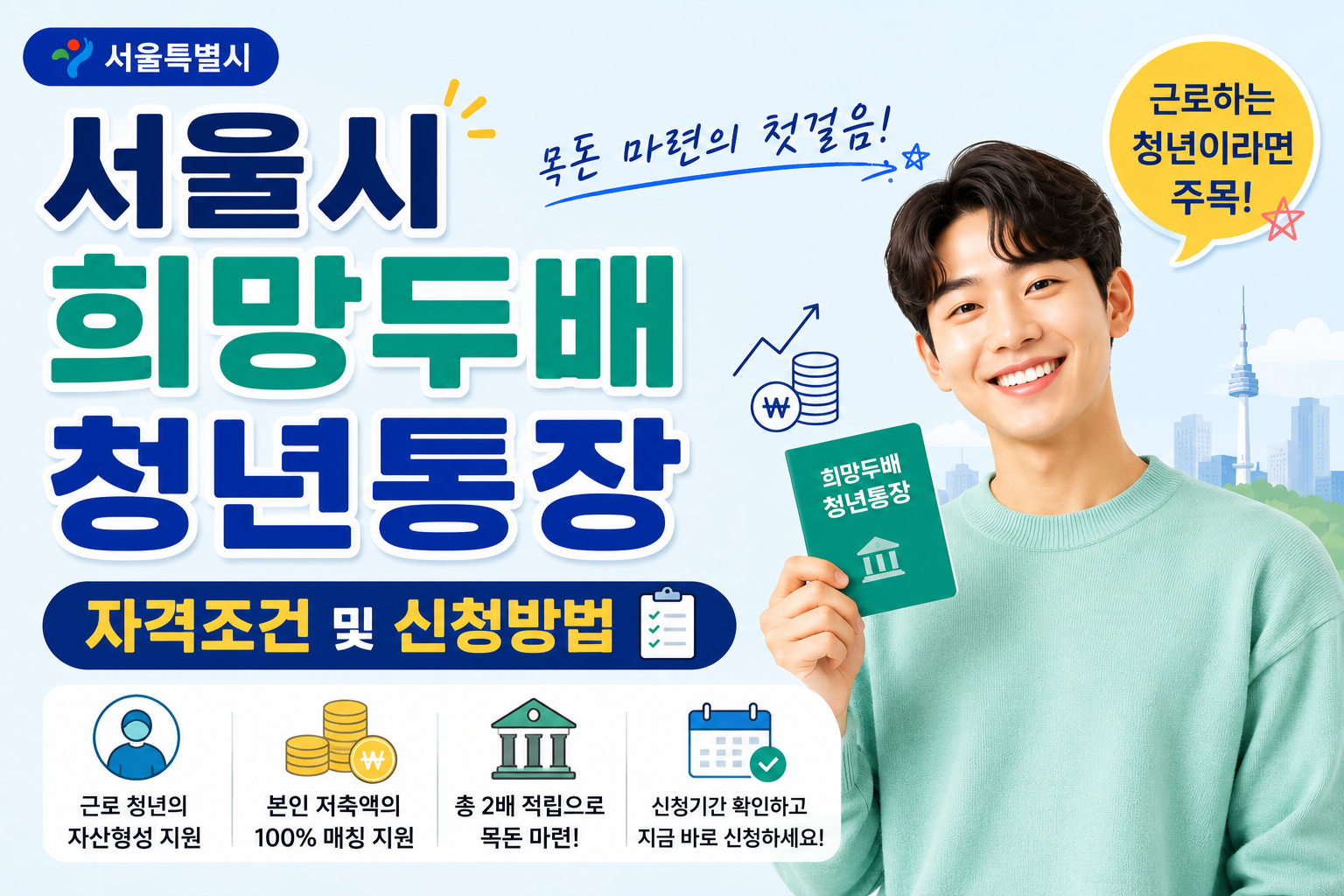 서울시 희망두배 청년통장 신청방법 및 자격조건