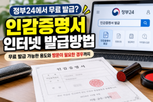 인감증명서 인터넷 발급방법|무료 발급·방문 발급 총정리 1 인감증명서 인터넷 발급방법|무료 발급 가능한 용도와 주민센터 방문이 필요한 경우